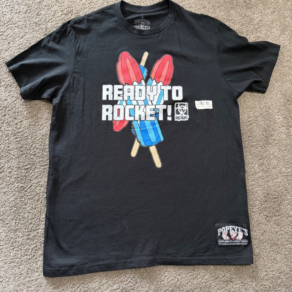 Popeyes Supplements Mutant Ready to Rocket Popsicle Graphic T-Shirt Large